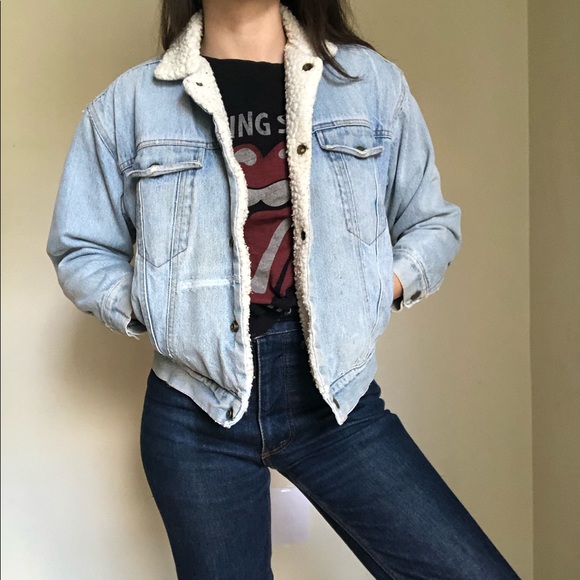 Vintage Jackets & Blazers - Vintage Sherpa Denim Jacket